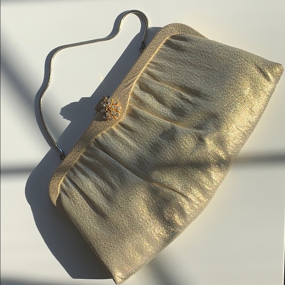 Sparkly gold clutch/mini-bag - Picture 1 of 4